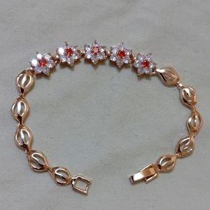 New simulated ruby cz gold filled bracelet